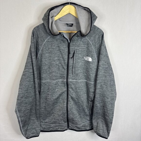The North Face Men’s XL Full Zip Hoodie Gray Fleece Lined TNF Logo Outdoor - Picture 1 of 9